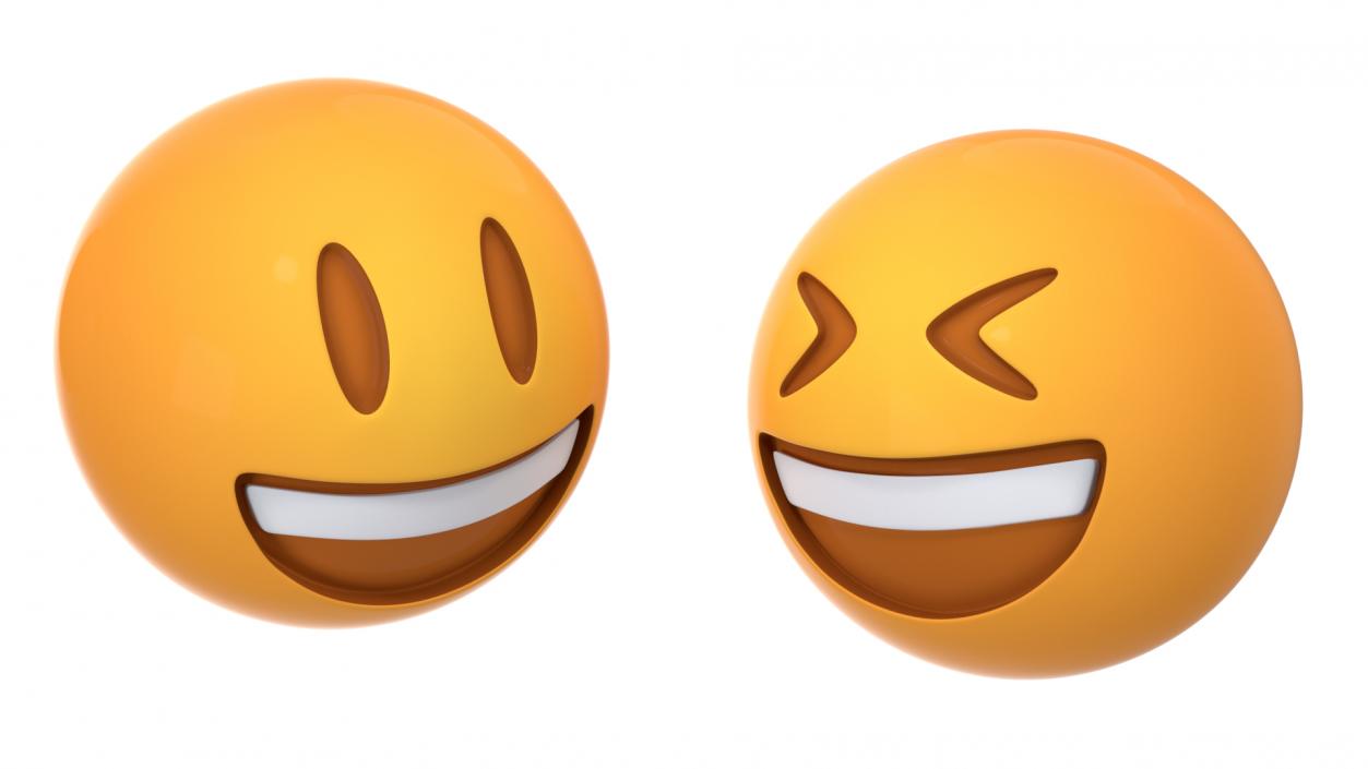 3D Set of Smiling Emoji Balls