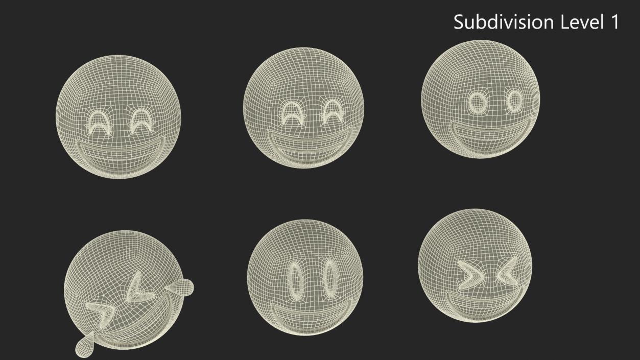 3D Set of Smiling Emoji Balls