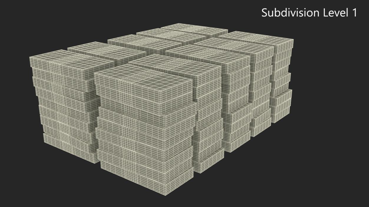 3D Stacked China Currency 100 Yuan Banknotes 2 model