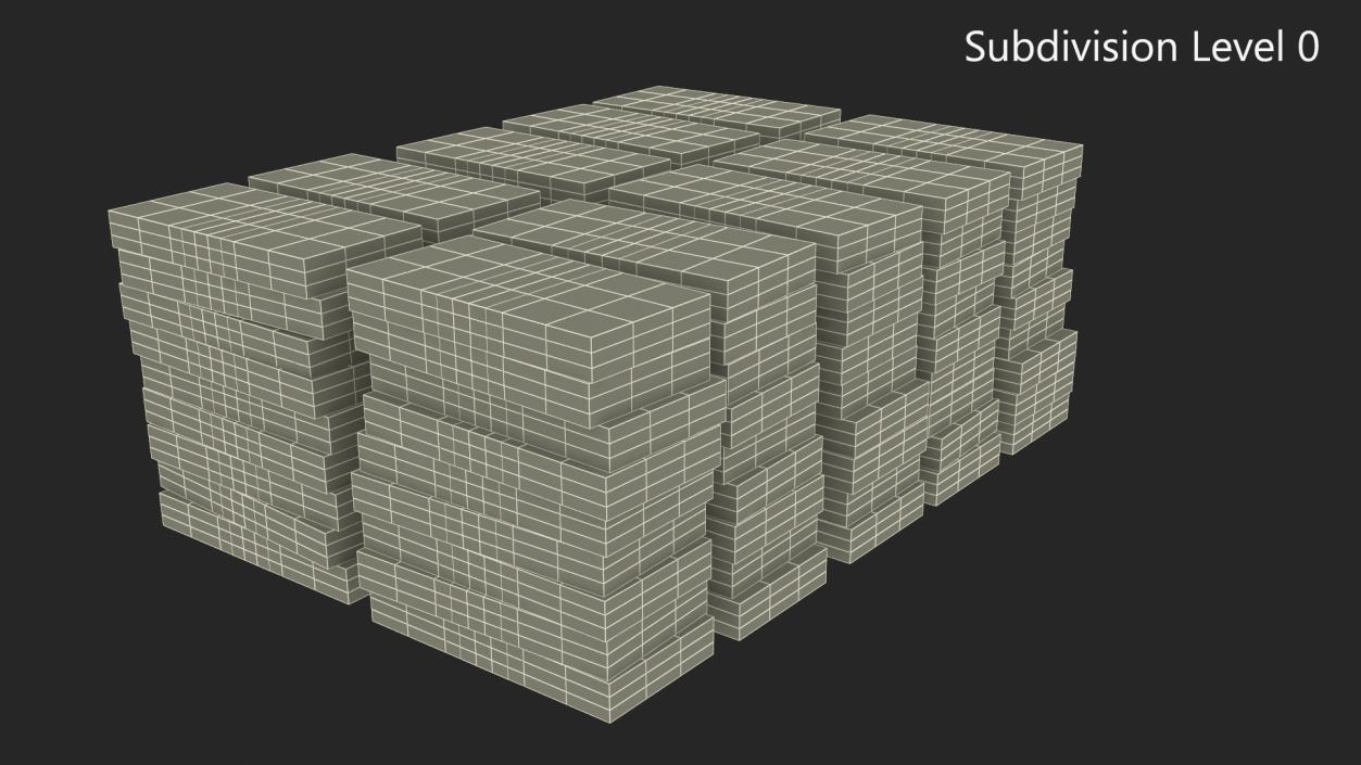 3D Stacked China Currency 100 Yuan Banknotes 2 model