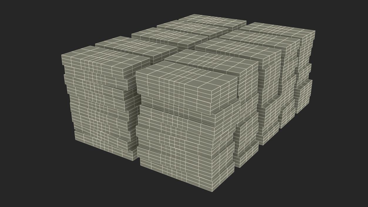 3D Stacked China Currency 100 Yuan Banknotes 2 model