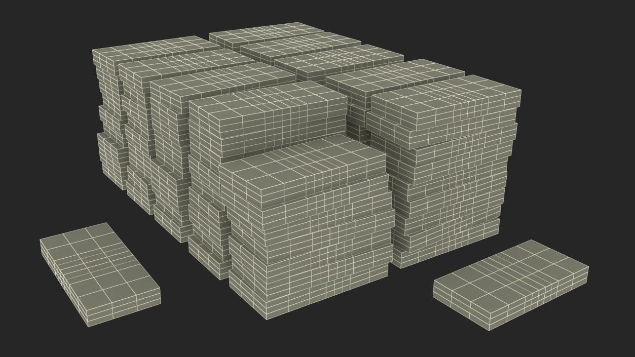 3D Stacked China Currency 100 Yuan Banknotes 2 model