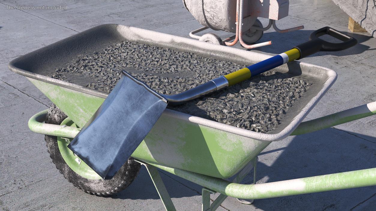 3D Flat Head Garden Shovel model