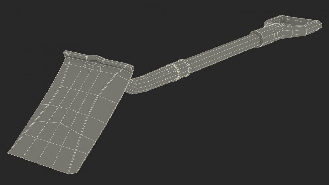 3D Flat Head Garden Shovel model