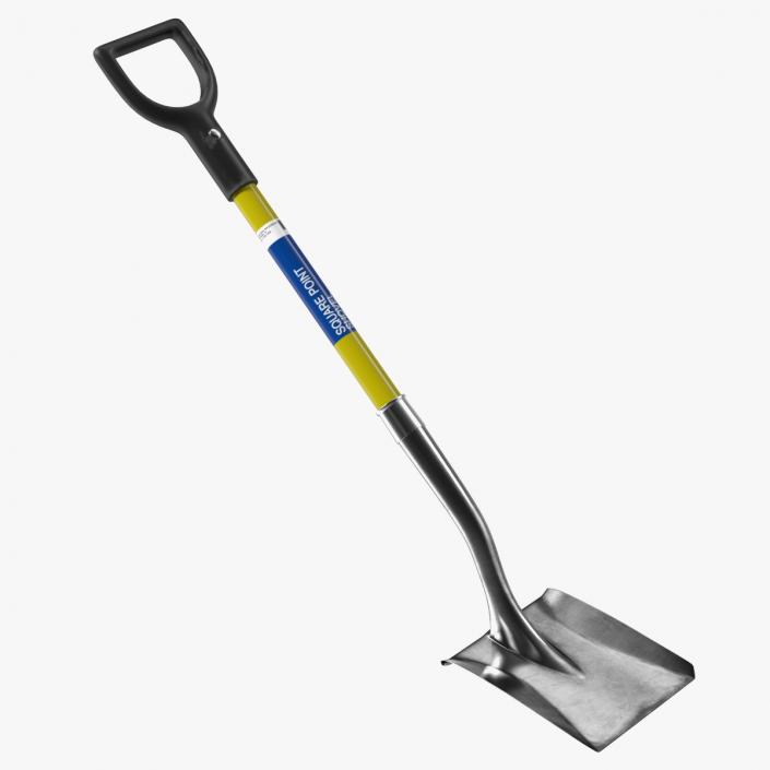 3D Flat Head Garden Shovel model