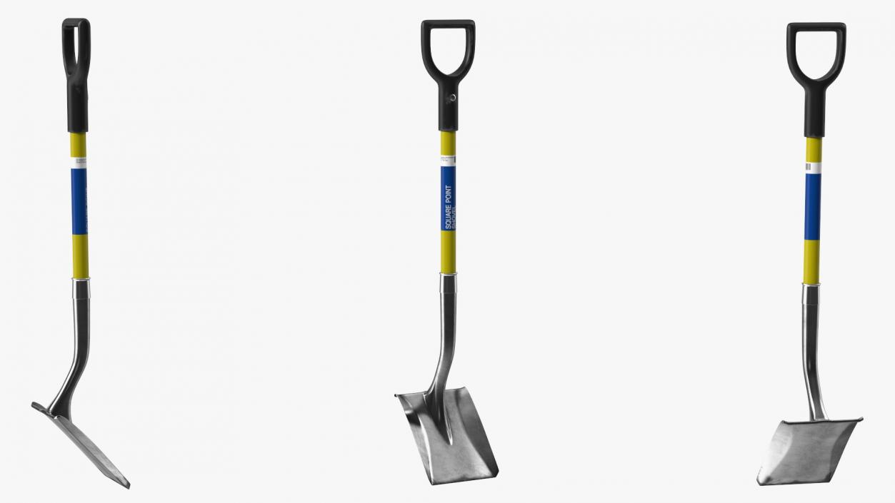 3D Flat Head Garden Shovel model