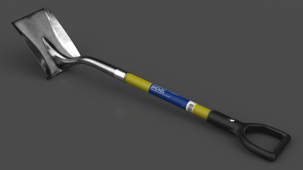 3D Flat Head Garden Shovel model