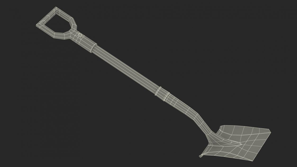 3D Flat Head Garden Shovel model