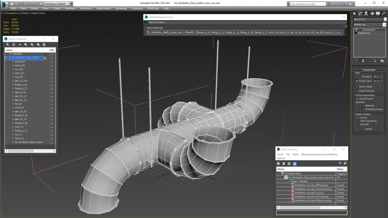 Air Ventilation Pipe System 3D