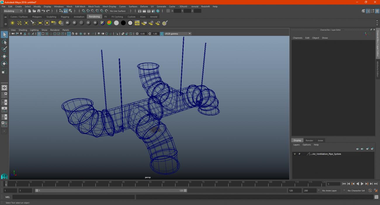 Air Ventilation Pipe System 3D