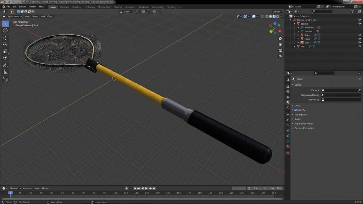 Fishing Landing Net 3D model