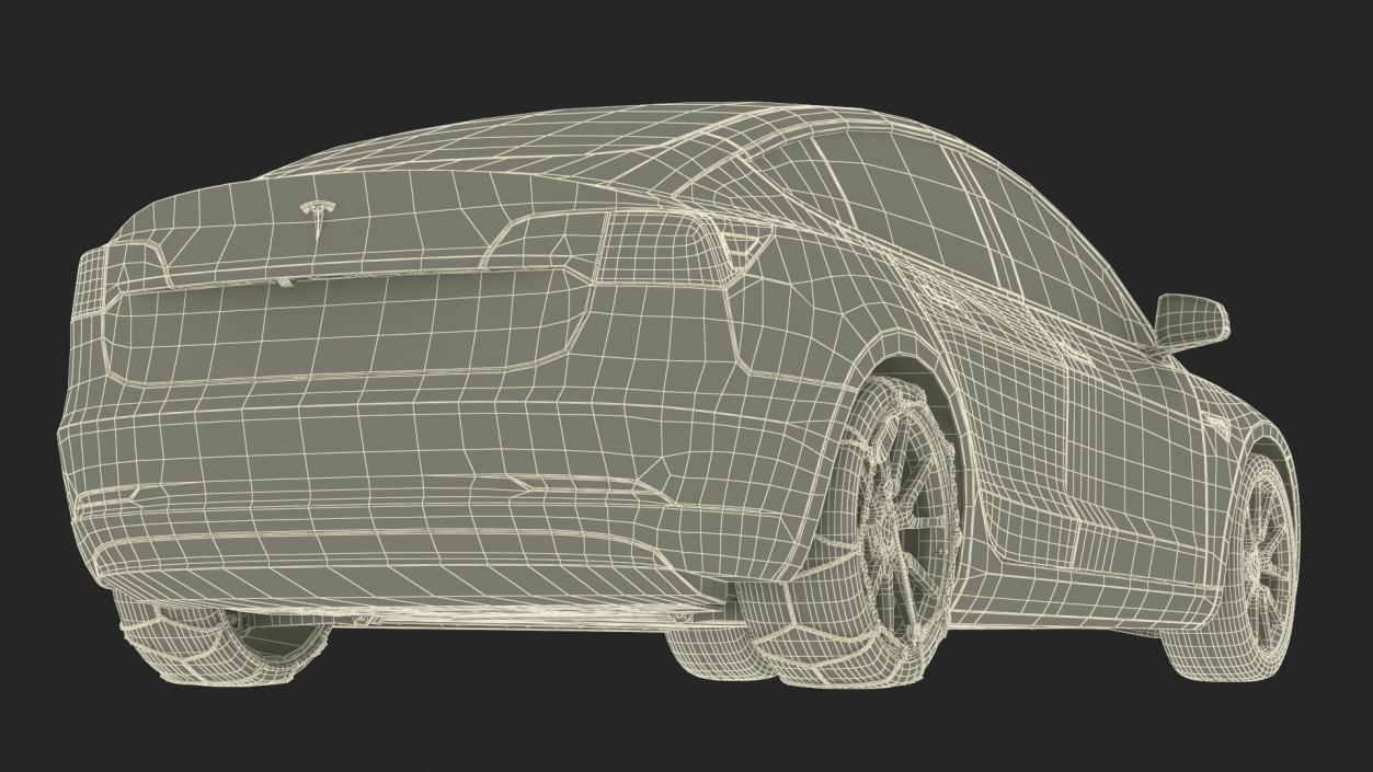 Snow Chains on Tesla Wheels 3D