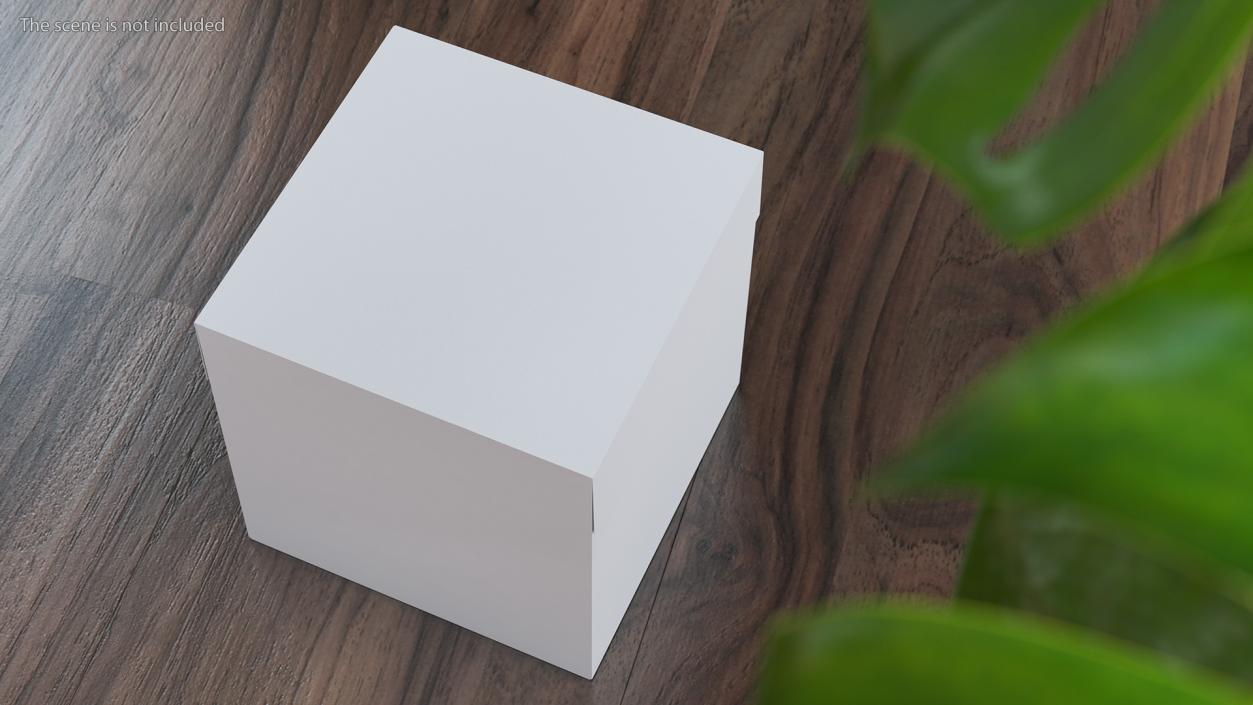 3D White Square Cardboard Gift Box