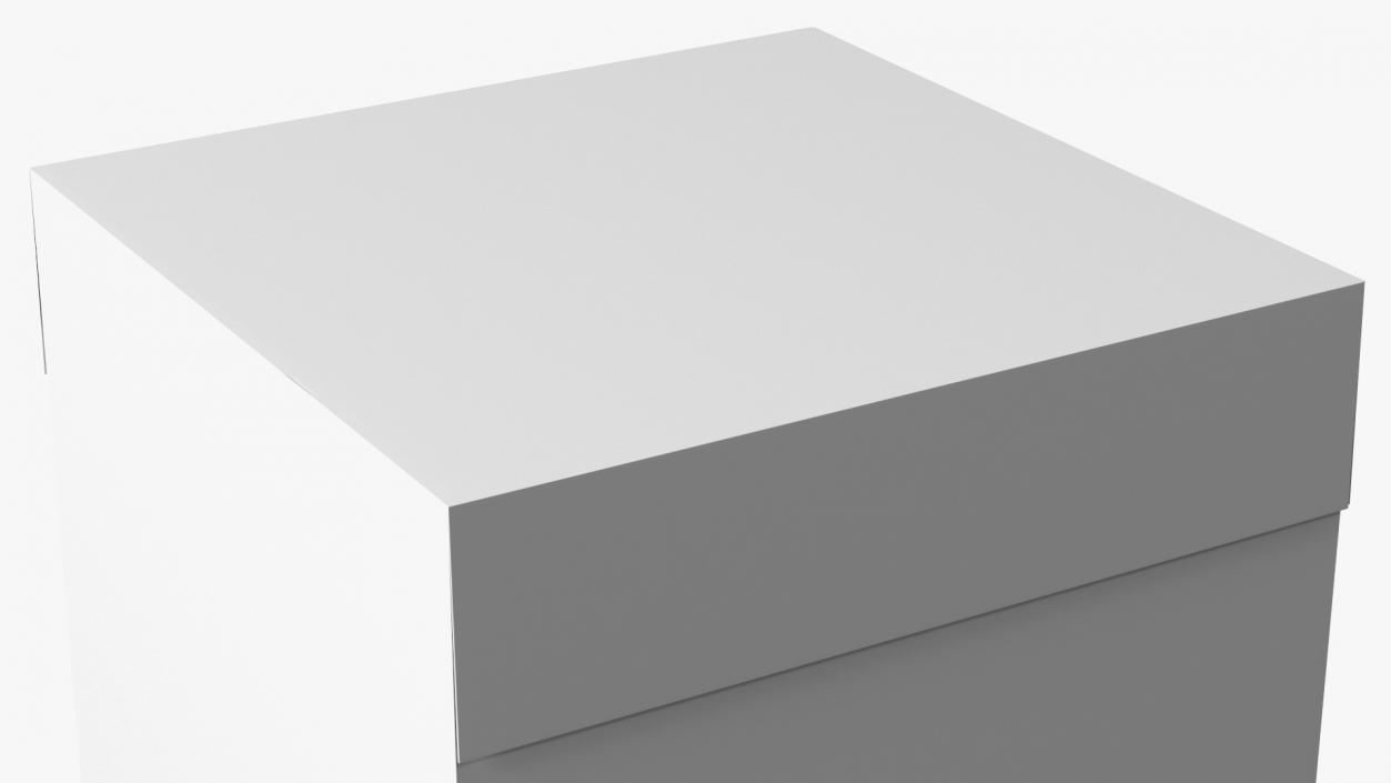 3D White Square Cardboard Gift Box