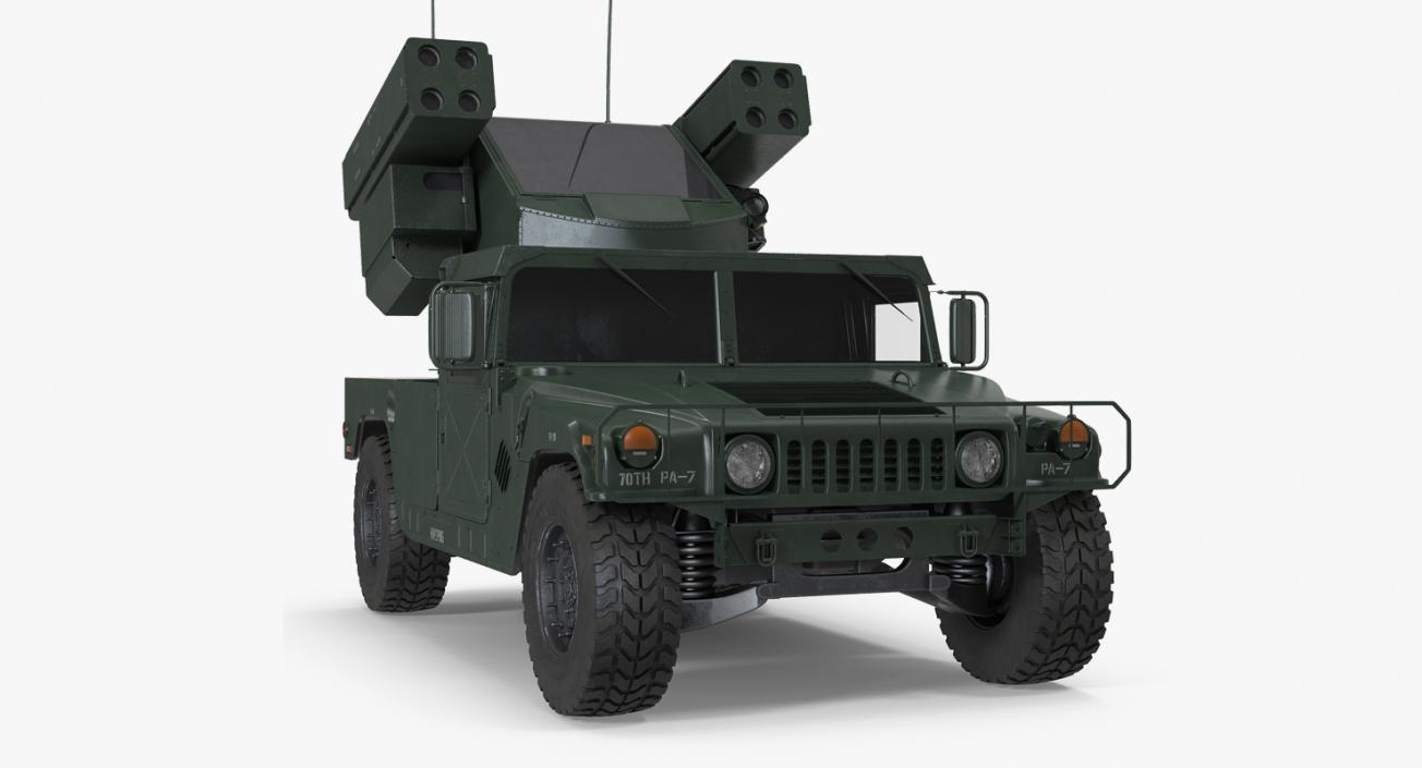 3D HMMWV M998 Equipped with Avenger Simple Interior model