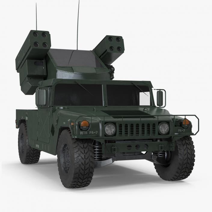 3D HMMWV M998 Equipped with Avenger Simple Interior model