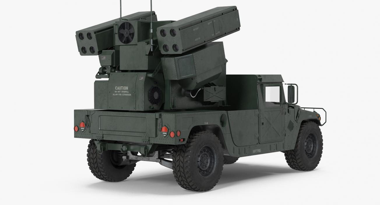 3D HMMWV M998 Equipped with Avenger Simple Interior model