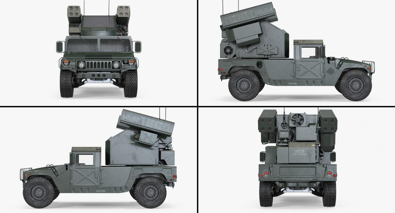 3D HMMWV M998 Equipped with Avenger Simple Interior model