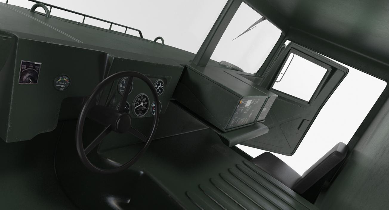 3D HMMWV M998 Equipped with Avenger Simple Interior model