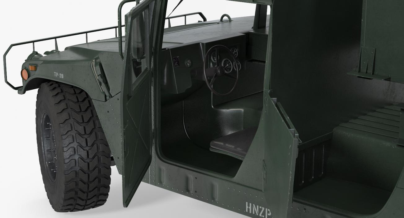 3D HMMWV M998 Equipped with Avenger Simple Interior model