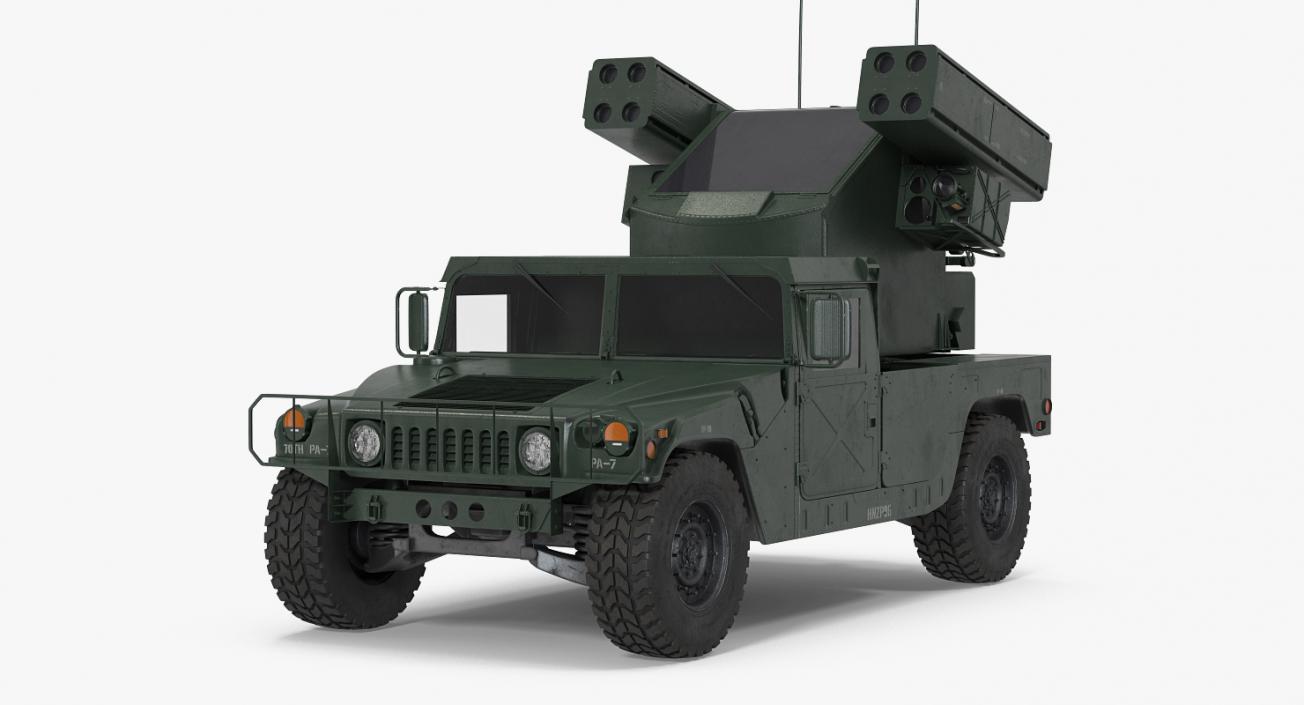 3D HMMWV M998 Equipped with Avenger Simple Interior model