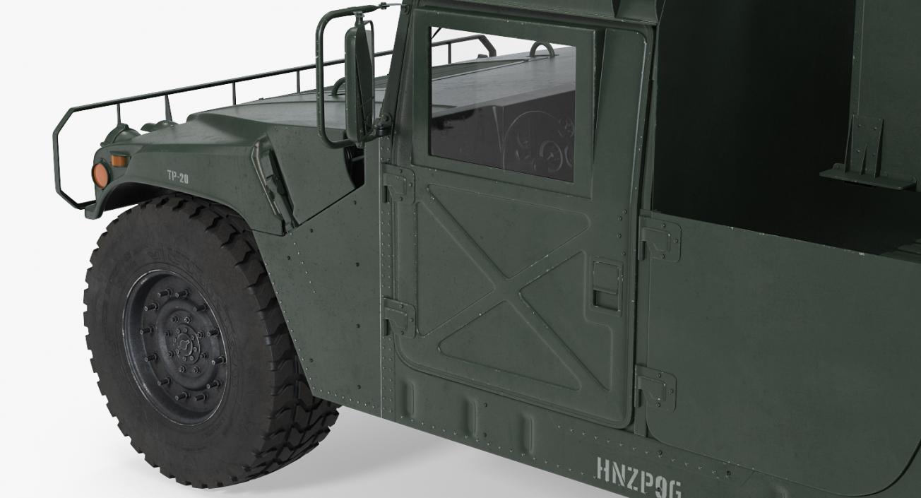 3D HMMWV M998 Equipped with Avenger Simple Interior model