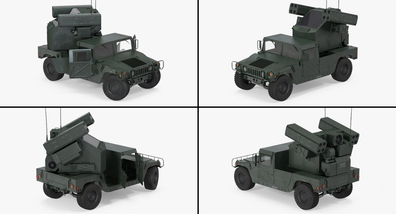 3D HMMWV M998 Equipped with Avenger Simple Interior model