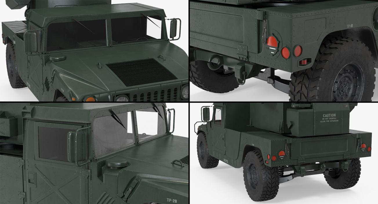 3D HMMWV M998 Equipped with Avenger Simple Interior model