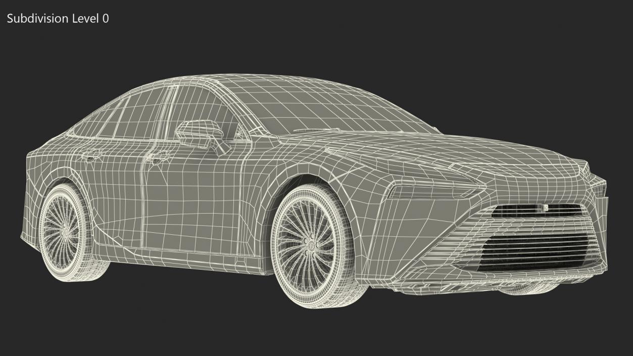 3D Mid Size Sedan Hydrogen Fuel Cell Vehicle