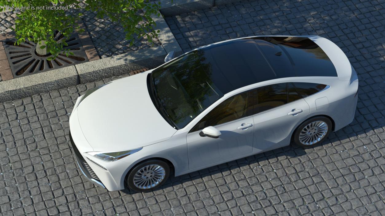 3D Mid Size Sedan Hydrogen Fuel Cell Vehicle