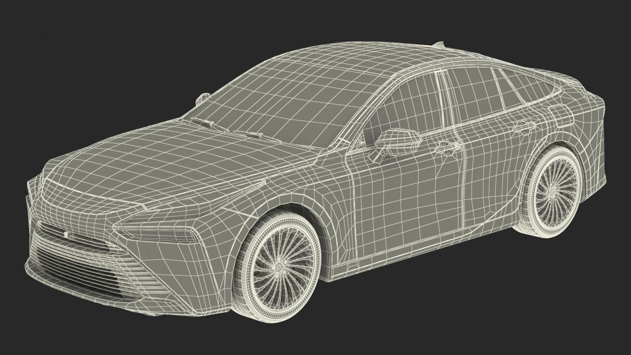 3D Mid Size Sedan Hydrogen Fuel Cell Vehicle