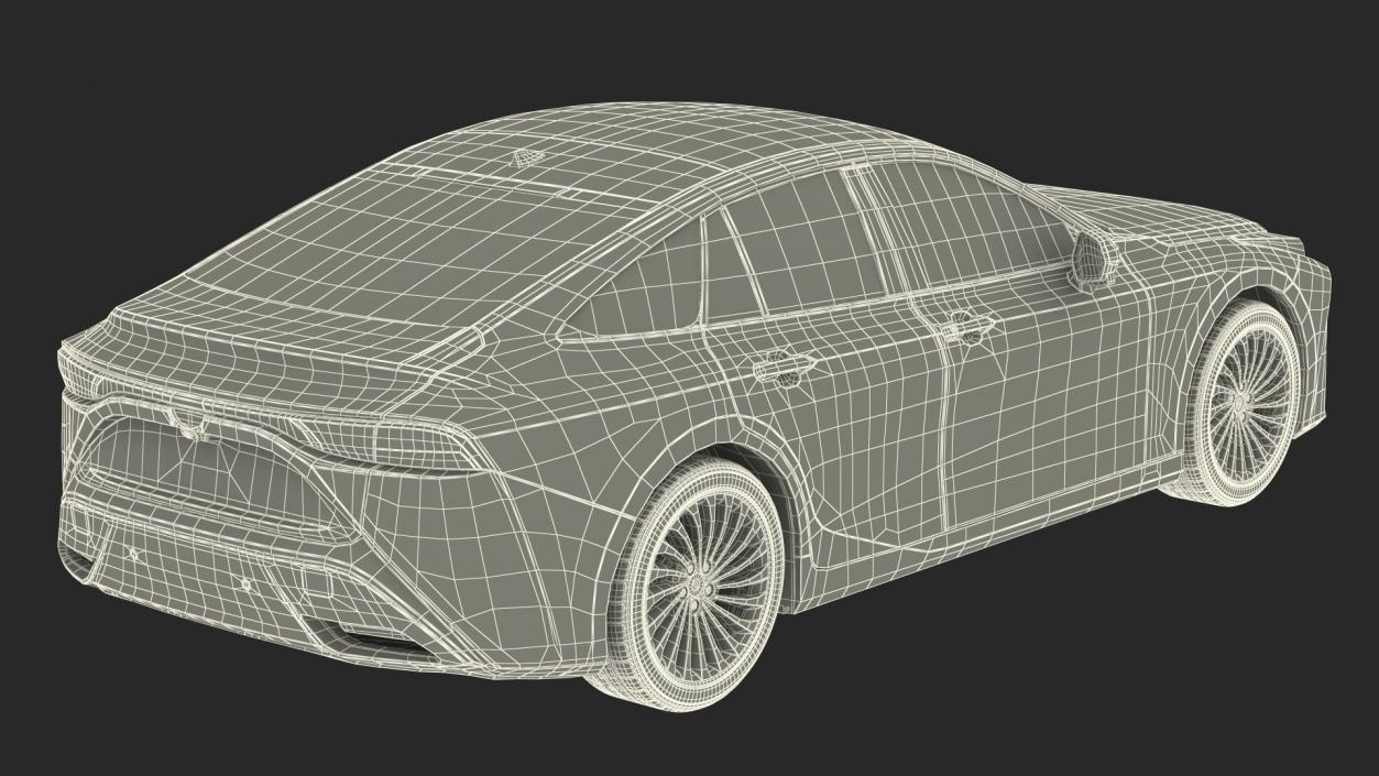 3D Mid Size Sedan Hydrogen Fuel Cell Vehicle