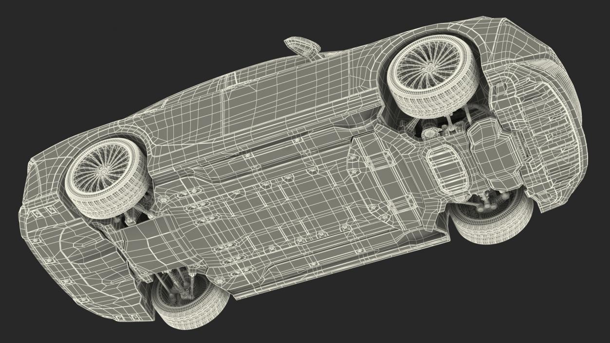 3D Mid Size Sedan Hydrogen Fuel Cell Vehicle