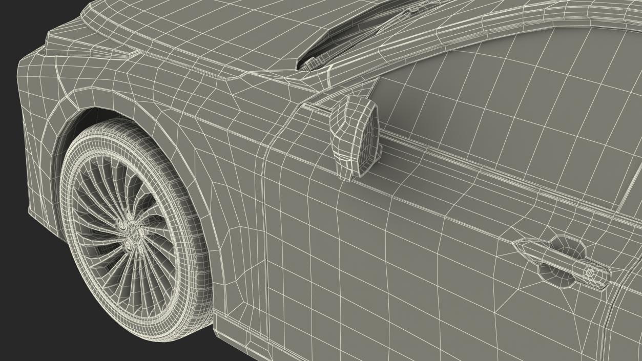 3D Mid Size Sedan Hydrogen Fuel Cell Vehicle