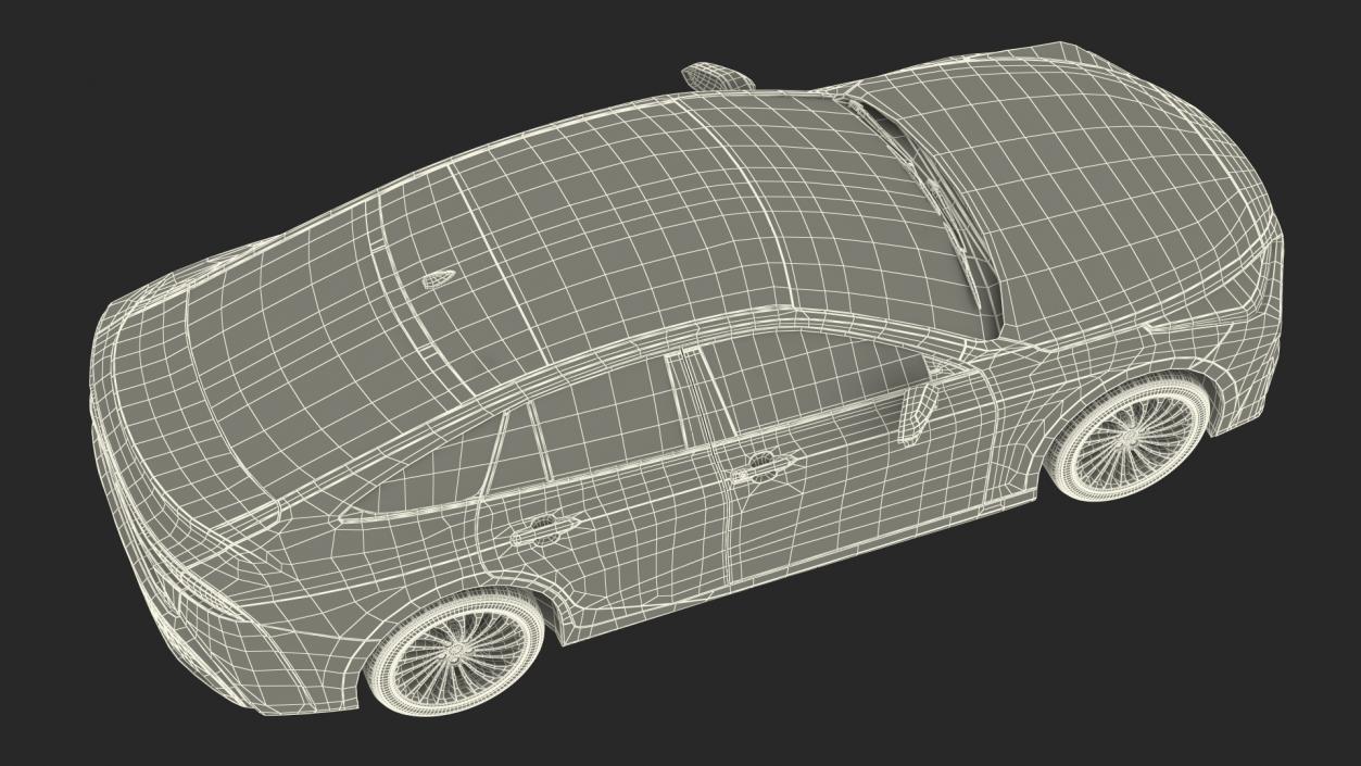 3D Mid Size Sedan Hydrogen Fuel Cell Vehicle