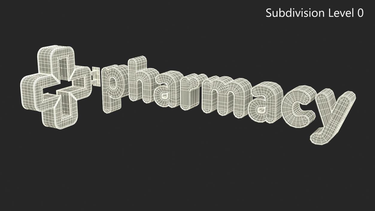 3D Pharmacy Sign model