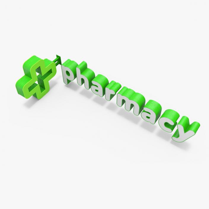 3D Pharmacy Sign model