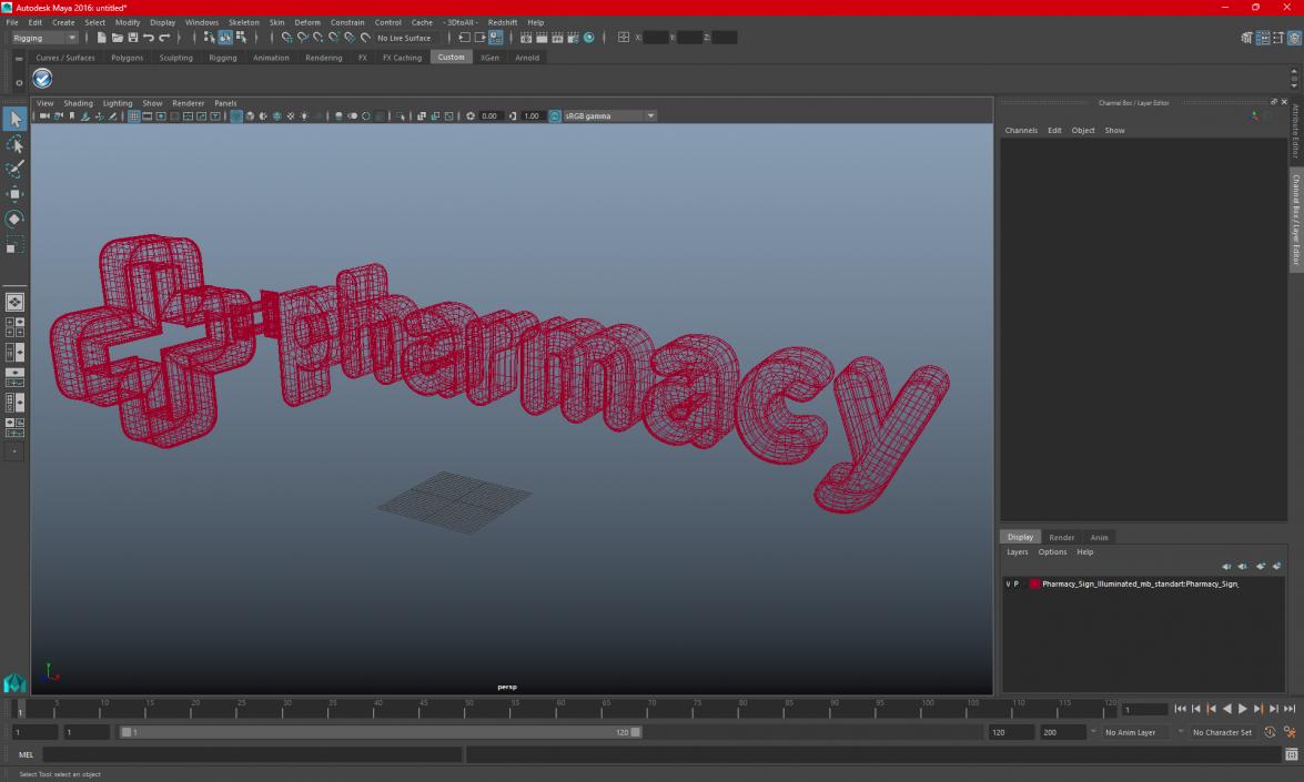 3D Pharmacy Sign model