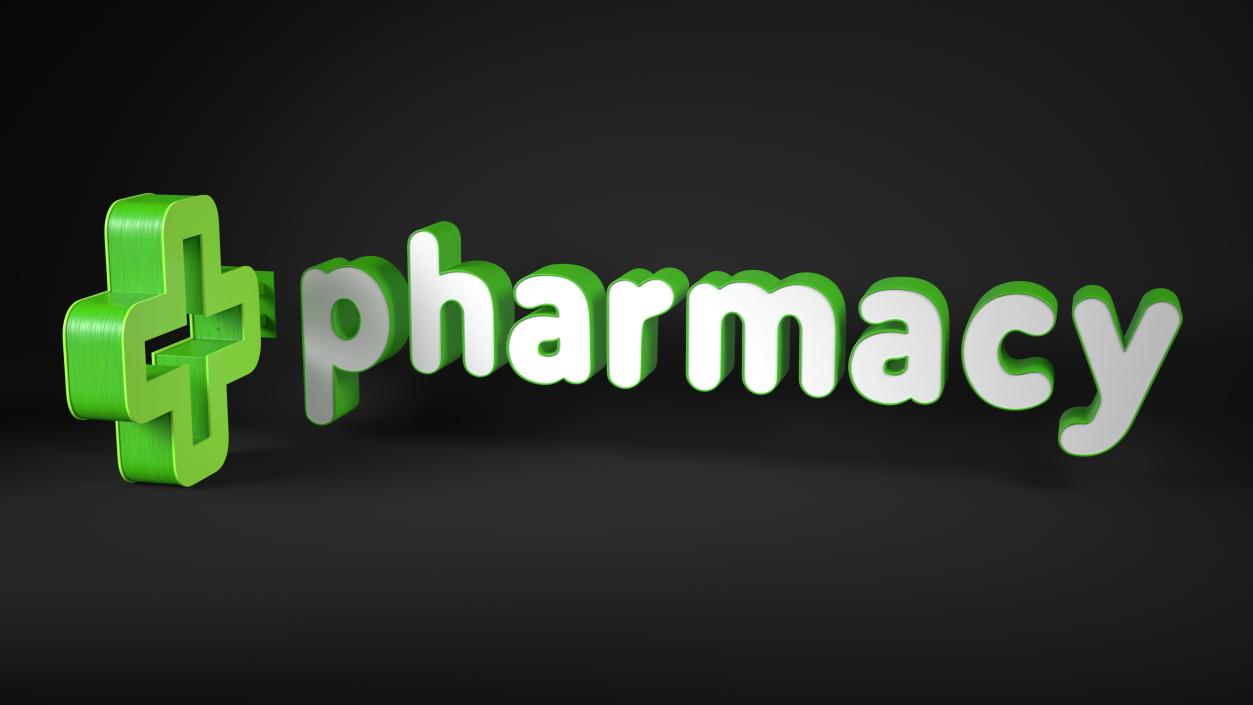 3D Pharmacy Sign model