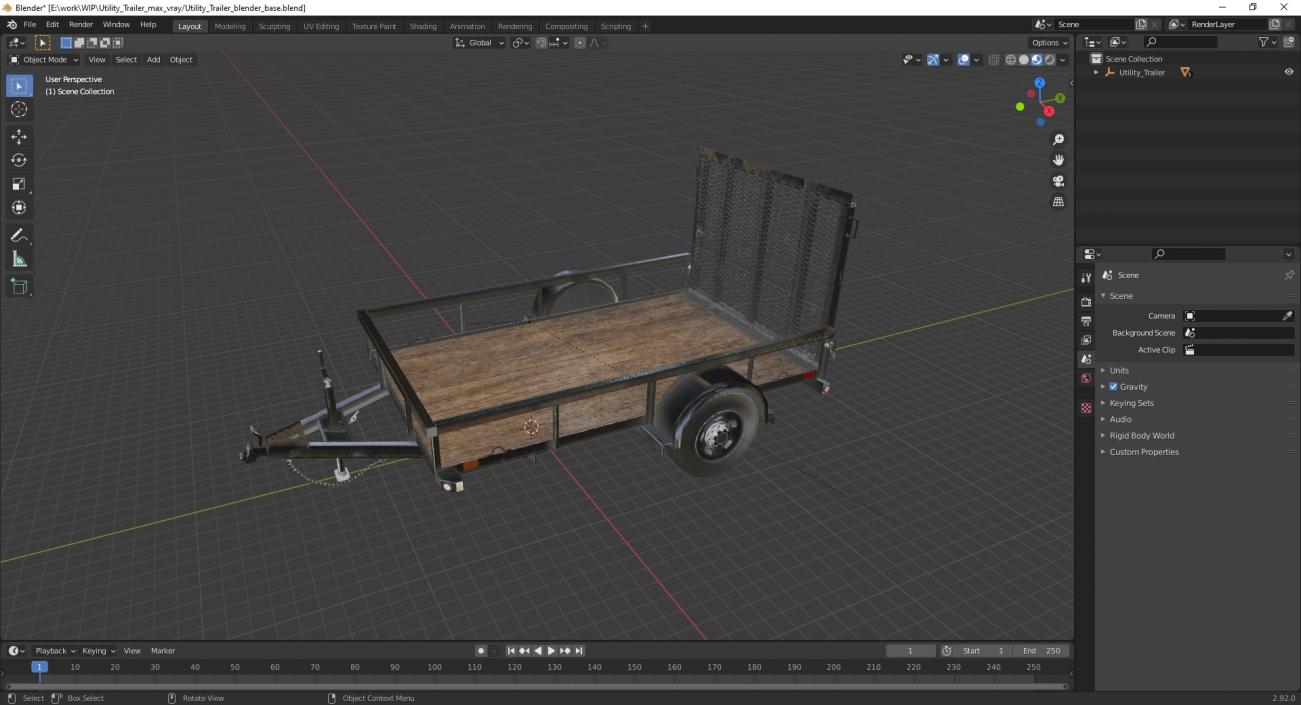 3D model Utility Trailer