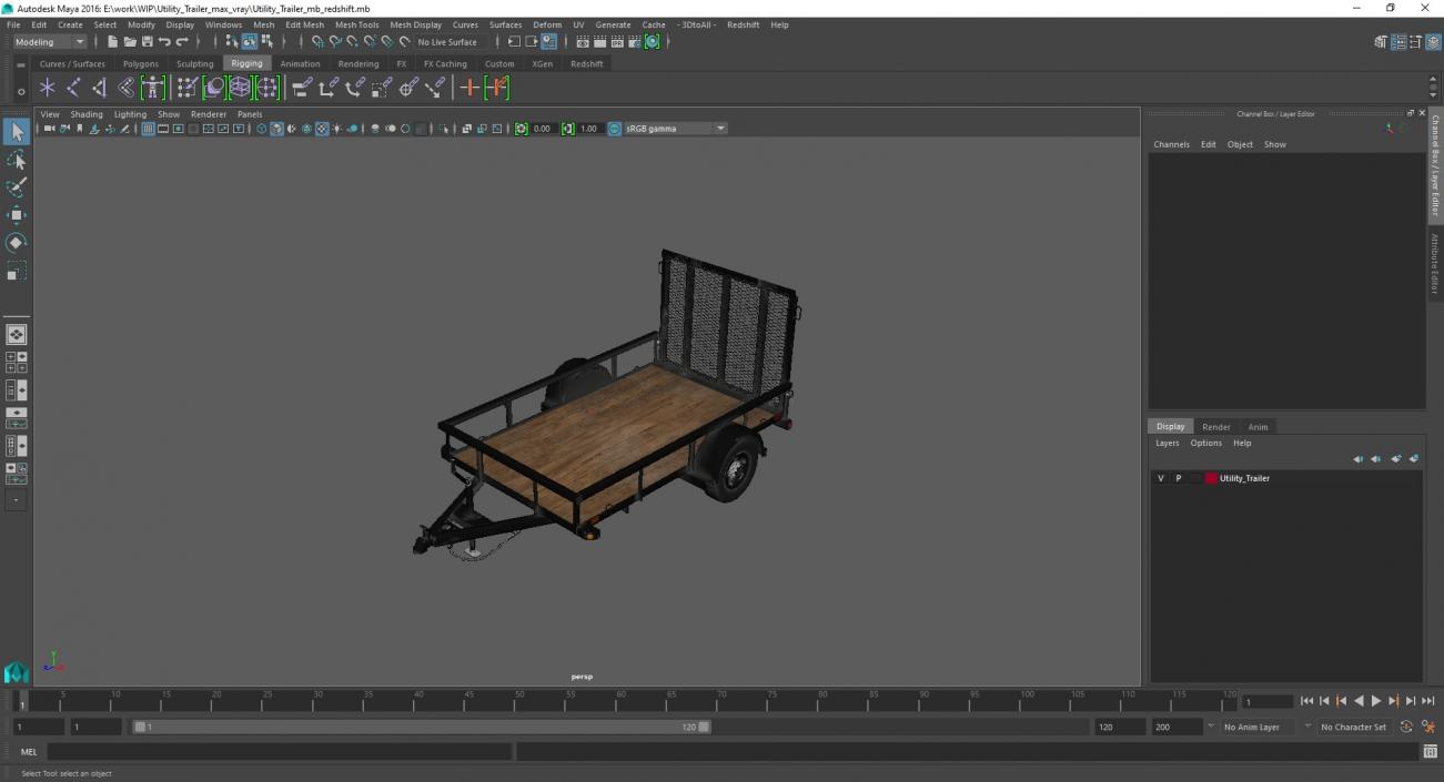 3D model Utility Trailer