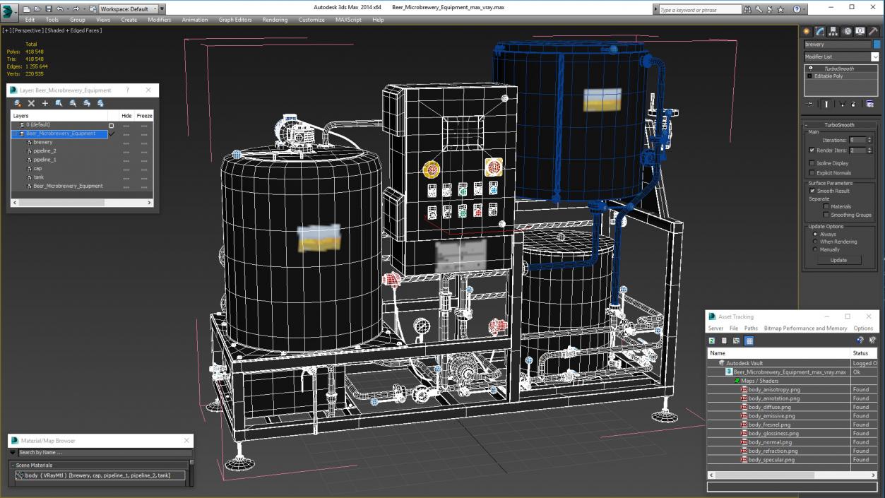 Beer Microbrewery Equipment 3D