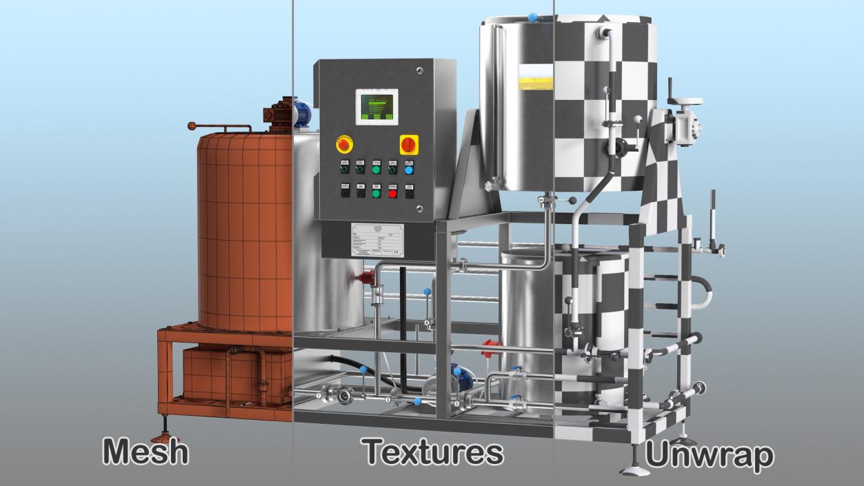 Beer Microbrewery Equipment 3D