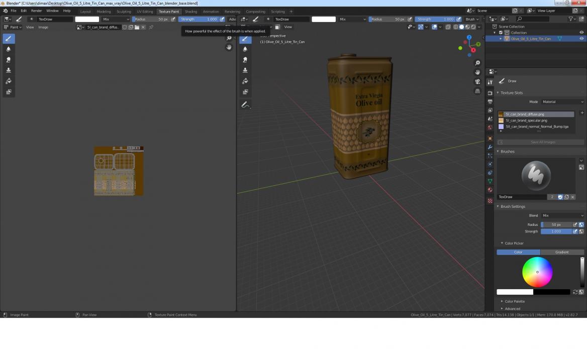 3D model Olive Oil 5 Litre Tin Can