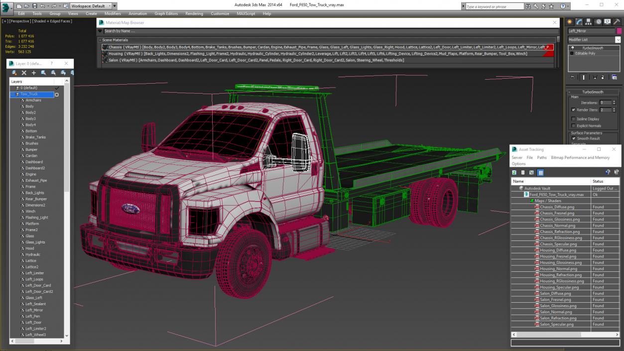 Ford F650 Tow Truck 2019 3D model