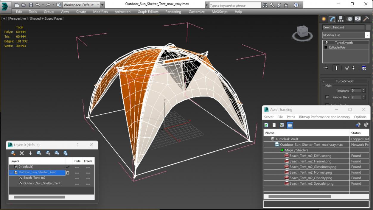 Outdoor Sun Shelter Tent 3D model