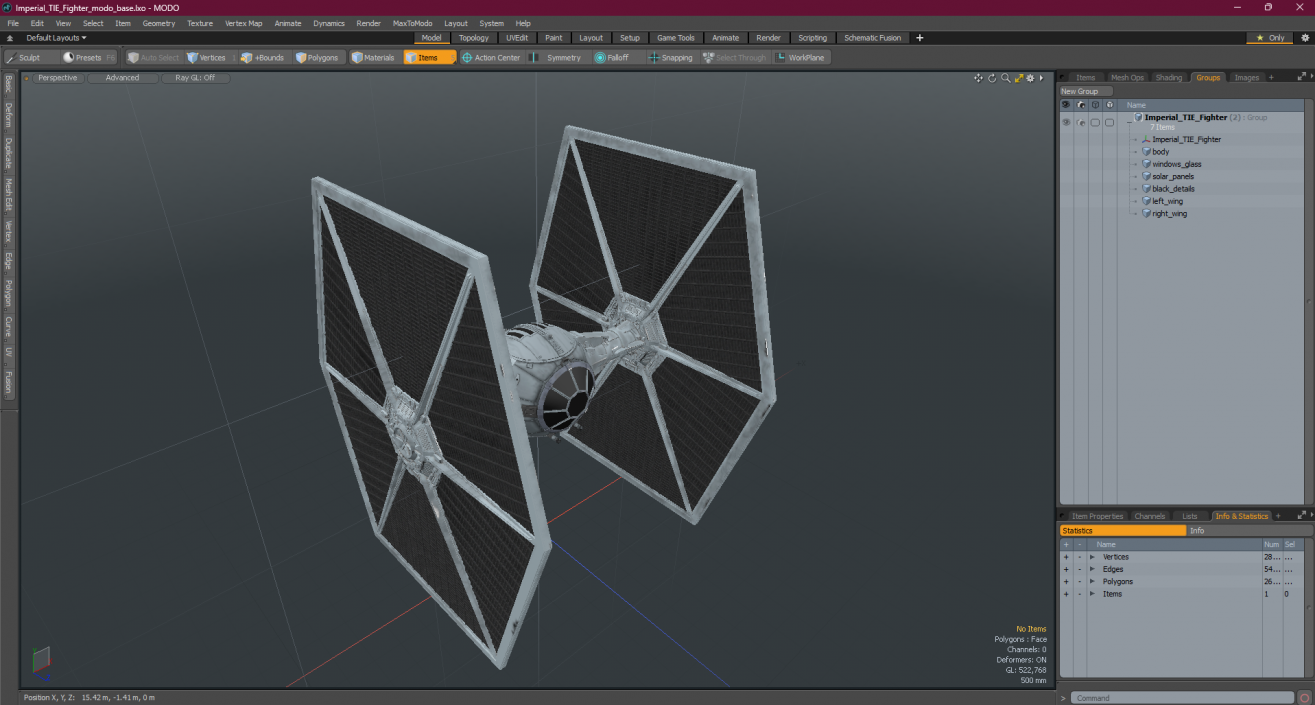 3D model Imperial TIE Fighter