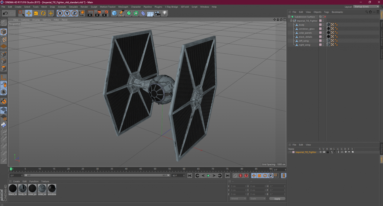 3D model Imperial TIE Fighter