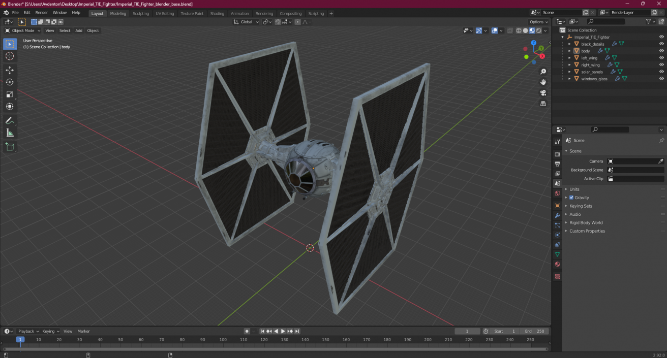 3D model Imperial TIE Fighter