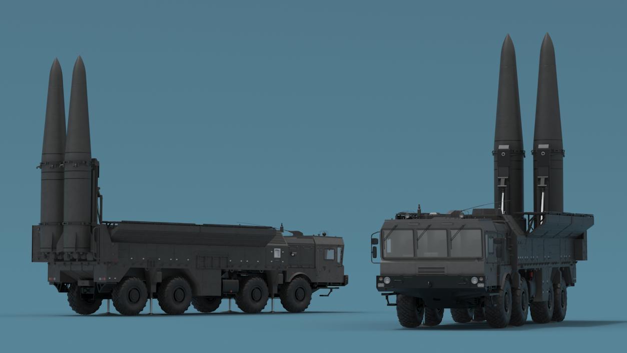 3D Military Missile Tactical Truck Rigged model